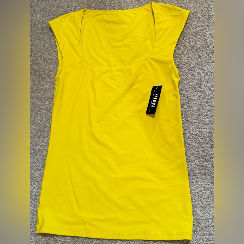 WHBM Square Neck Yellow Top